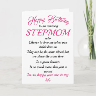 Grattis på födelsedagen Stepmamma Black Rosa Typog Kort