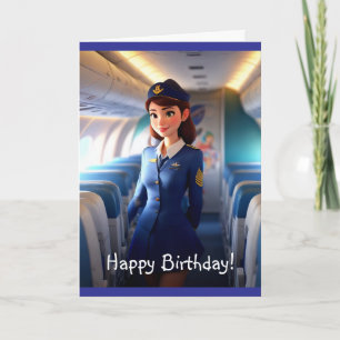 Grattis på födelsedagen Stewardess Kort