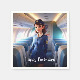 Grattis på födelsedagen Stewardess Pappersservett