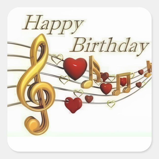 Grattis på födelsedagen Sticker Fyrkantigt Klistermärke (Framsida)