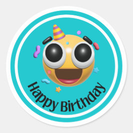 Grattis på födelsedagen Sticker Runt Klistermärke