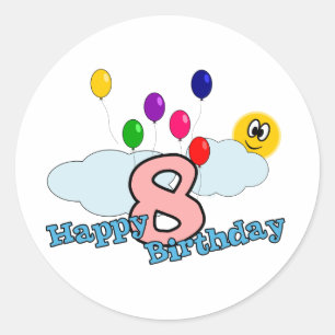 Grattis på födelsedagen Sticker Runt Klistermärke