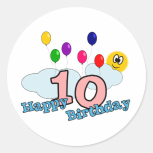 Grattis på födelsedagen Sticker Runt Klistermärke