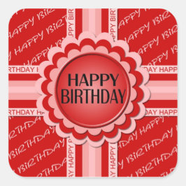 Grattis på födelsedagen Stickers Fyrkantigt Klistermärke