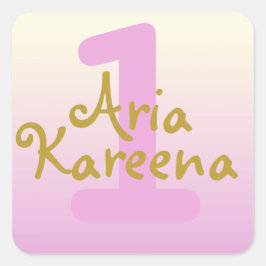 Grattis på födelsedagen Stickers ombré rosa beige Fyrkantigt Klistermärke