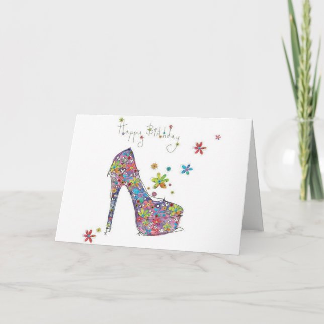 Grattis på födelsedagen Stiletto Card Kort (Framsida)