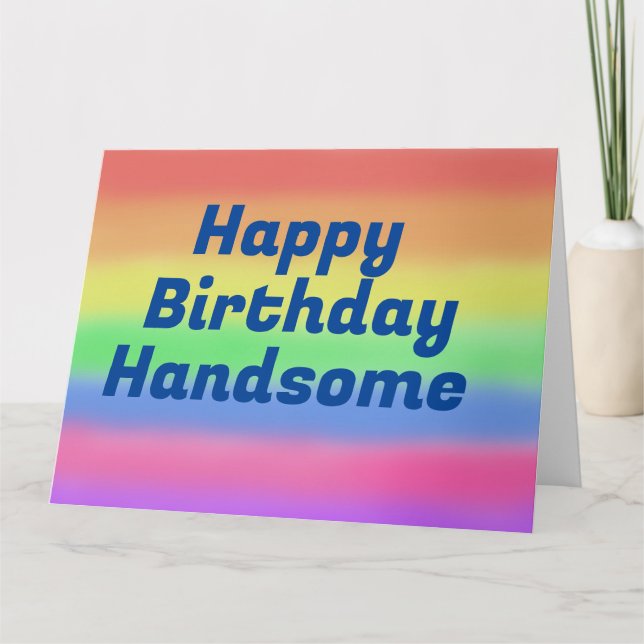 Grattis på födelsedagen stiligt regnbågskort kort (Framsida)