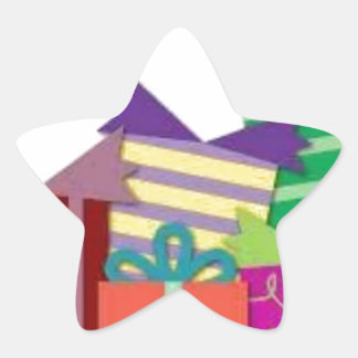 Grattis på födelsedagen stjärnformat klistermärke