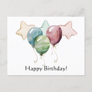 Grattis på födelsedagen Stjärnor och ballonger Vykort