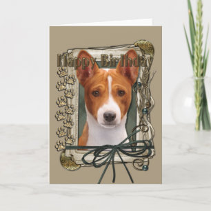 Grattis på födelsedagen - Stone Tassar - Basenji Kort