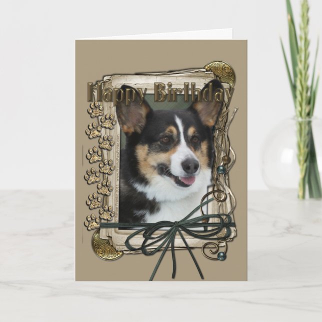 Grattis på födelsedagen - Stone Tassar - Corgi Kort (Framsida)