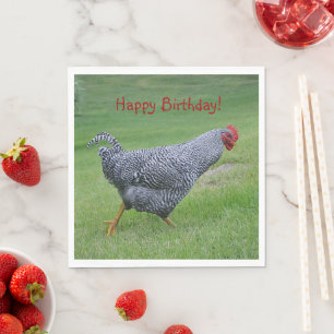 Grattis på födelsedagen Strullande Chicken Pappersservett