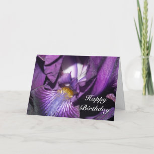 Grattis på födelsedagen-styrt Iris-kort Kort