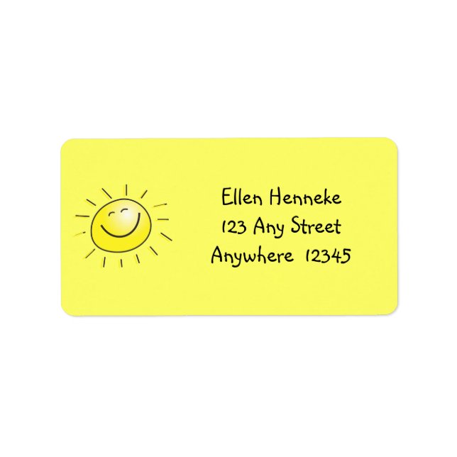 Grattis på födelsedagen, Sunshine! Adressetikett (Framsidan)