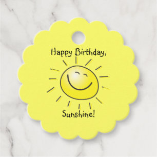 Grattis på födelsedagen, Sunshine! Gåvor Etiketter