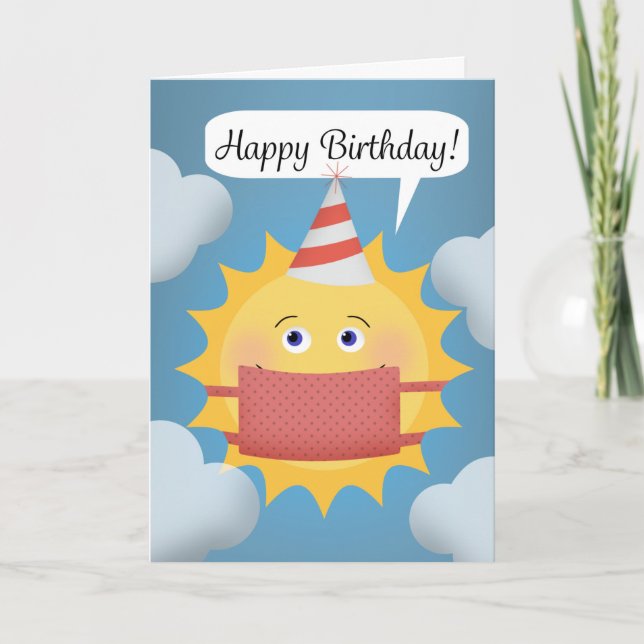 Grattis på födelsedagen Sunshine in a Coronavirus  Helgkort (Framsida)