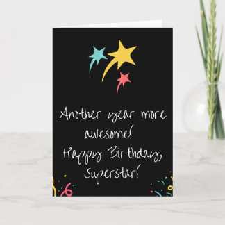 Grattis på födelsedagen Superstar Kort