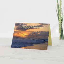 Grattis på födelsedagen, Surfer Kauai Beach Sunset Kort