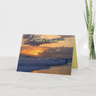 Grattis på födelsedagen, Surfer Kauai Beach Sunset Kort