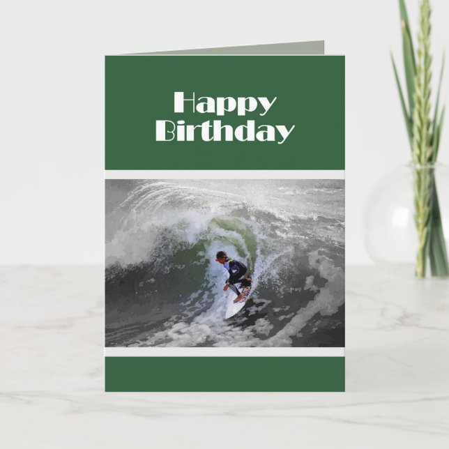 Grattis på födelsedagen Surfer Kort (Framsida)