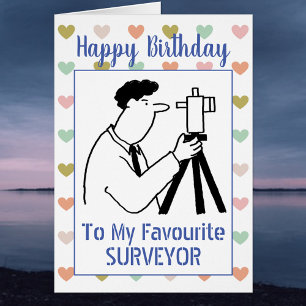 grattis på födelsedagen Surveyor Hälsningskort