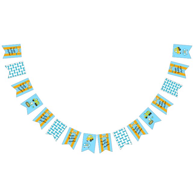 Grattis på födelsedagen Suspenders och Bow Tie Vimplar (Alla)