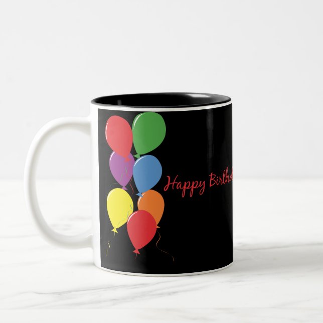 Grattis på födelsedagen sväller kaffemuggen Två-Tonad mugg (Vänster)