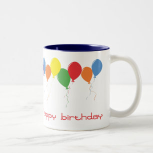 Grattis på födelsedagen sväller kaffemuggen Två-Tonad mugg