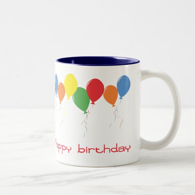 Grattis på födelsedagen sväller kaffemuggen Två-Tonad mugg (Höger)
