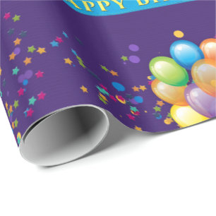 Grattis på födelsedagen sväller lilor presentpapper