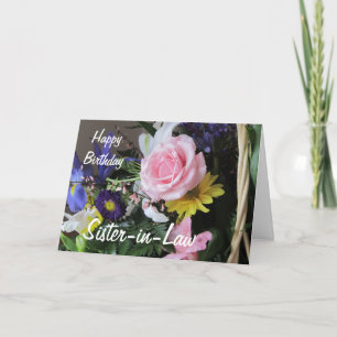 Grattis på födelsedagen, svärmakare/Rosa ros Bouqu Kort