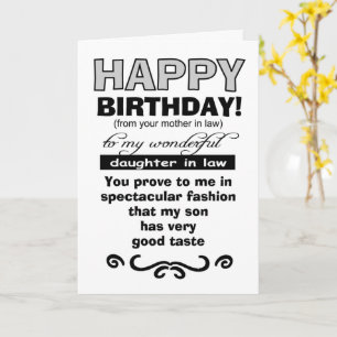 Grattis på födelsedagen svärmor till dotter enligt kort