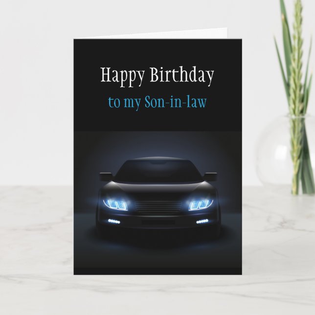 Grattis på födelsedagen svärson-in-law New Car Exc Kort (Framsida)