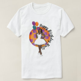 Grattis på födelsedagen! Svart kvinnor, ballonger T Shirt