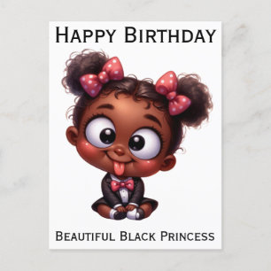 Grattis på födelsedagen svart princess melanin bru helg vykort