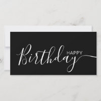 Grattis på födelsedagen svart, vitt, modernt, plat