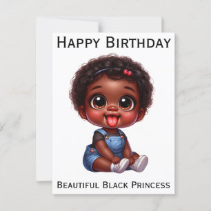 Grattis på födelsedagen svarta prinsessa melanin b vykort