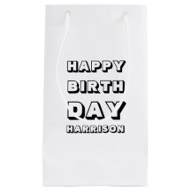 Grattis på födelsedagen svartvit, anpassat namn, m