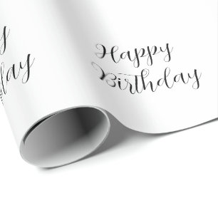 Grattis på födelsedagen Svartvit, minimalistisk mo Presentpapper