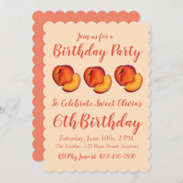 Grattis på födelsedagen Sweet Georgia Peach Peache Inbjudningar