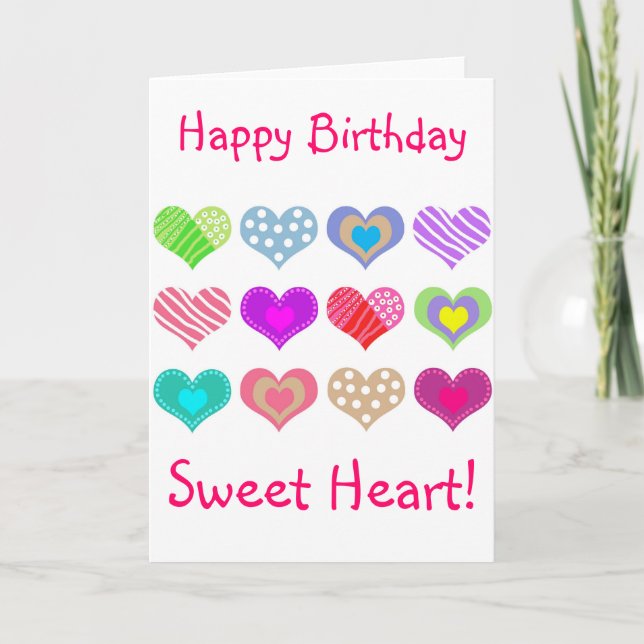 Grattis på födelsedagen Sweet Heart Kort (Framsida)
