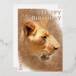 Grattis på födelsedagen Sweet Lioness Foil Helgdag