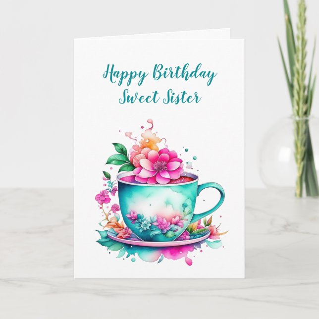 Grattis på födelsedagen Sweet Sister Kort (Framsida)