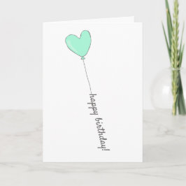 Grattis på födelsedagen - Sweet Teal Hjärtformade Kort