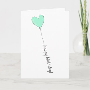 Grattis på födelsedagen - Sweet Teal Hjärtformade Kort