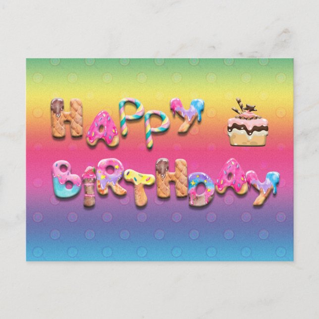 Grattis på födelsedagen Sweet Treats Anpassningsba Vykort (Framsida)