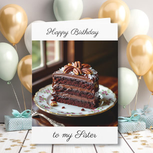 Grattis på födelsedagen syster Chokladtårta Kort