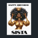 Grattis på födelsedagen syster svart kvinna melani vykort<br><div class="desc">Grattis på födelsedagen syster svart kvinna melanin drottningar</div>