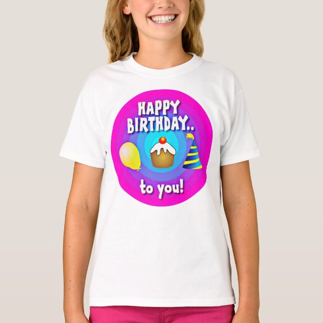 Grattis på födelsedagen t shirt (Framsida)