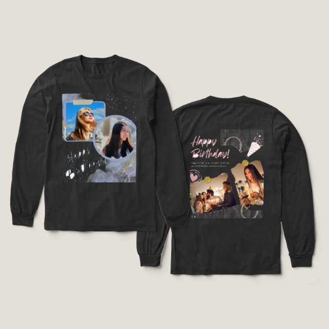 Grattis på födelsedagen T-Shirt (Design framsida och baksida)